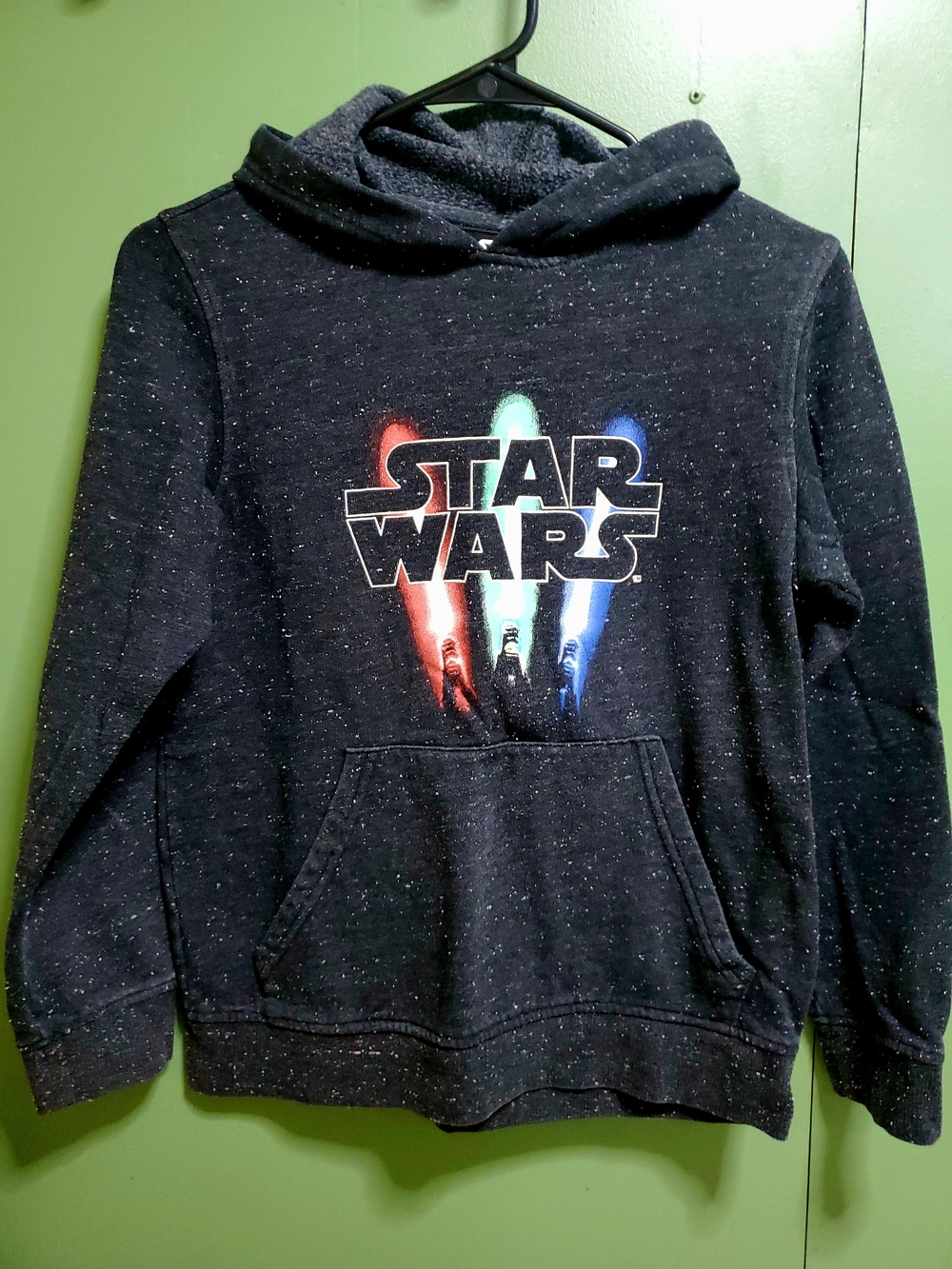 Star Wars Kids Black Speckle Hoodie with Glow In The Dark Lightsabers